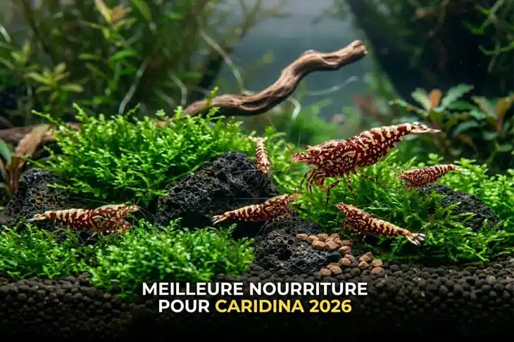 Comparatif de la meilleure nourriture pour crevettes Caridina en aquarium en 2026